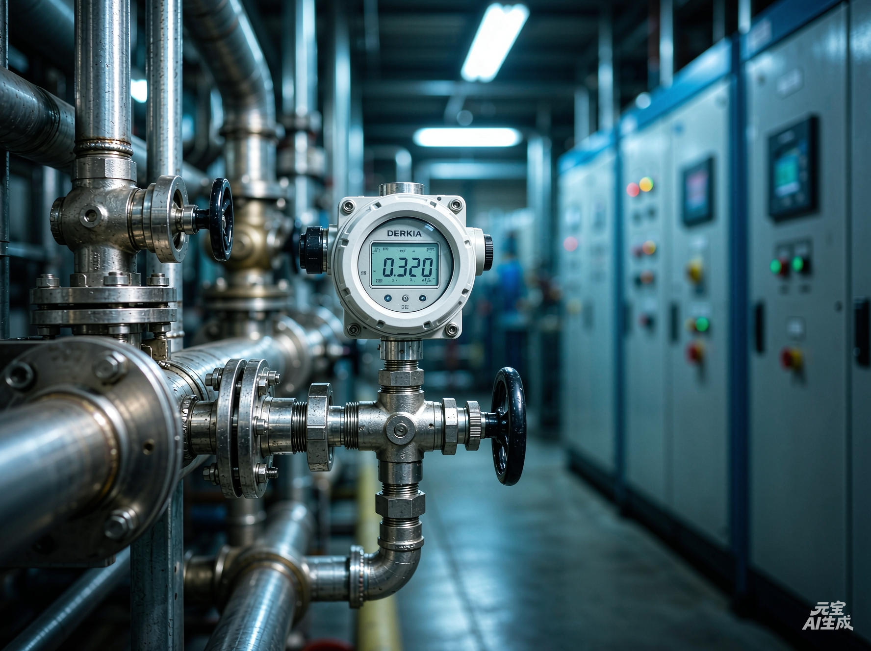 DERKIA pressure instrument installed on an industrial automation process line